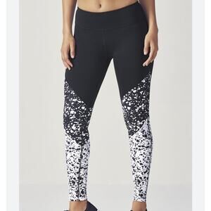 Fabletics Black and White Speckled High-Waist Leggings